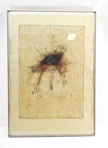 lot 37 image: Signed Blood of the Earth Monoprint by Nancy Randall
