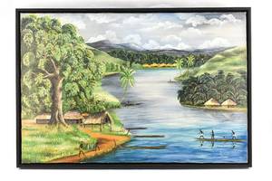 lot 155 image: Le Lualaba Pres Bukama Painting by Corneille