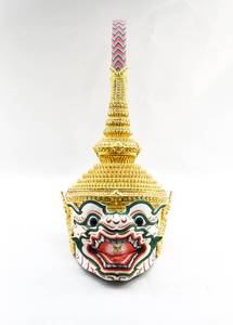 lot 29 image: White Papier Mache Monkey Mask from Thailand