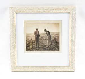 lot 102 image: The Angelus Photogravure by Jean-Francois Millet