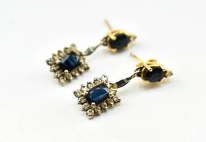 lot 205 image: Sapphire and Diamond Earrings