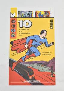 lot 307 image: 10 Canadian DC Superhero Stamps