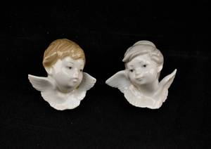 lot 118 image: Two Porcelain Cabezas Serafinas by Lladro