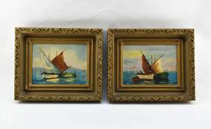 lot 9 image: Two Signed Naval Paintings by John Bentz