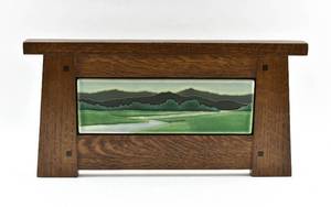 lot 126 image: Framed Landscape Tile by Fritz Volke