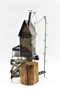 lot 139 image: Metal and Wood House Sculpture