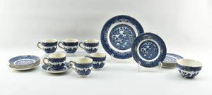 lot 171 image: 20-Piece Blue and White Dinner Set by Arklow Pottery