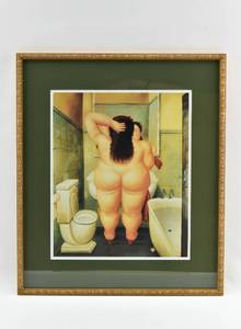 lot 56 image: Framed Lithograph of Il Bano by Fernando Botero