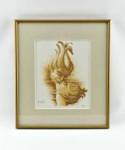 lot 77 image: Signed Eternal Kiss Lithograph by Francis de Lassus Saint-Genies