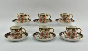 lot 141 image: Set of Six Teacups and Saucers by Royal Crown Derby