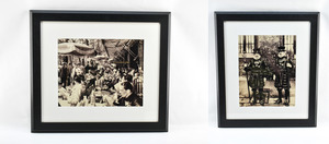 lot 224 image: Two Framed Photographs - Cafe and Guardsmen
