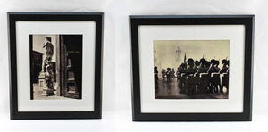 lot 228 image: Two Framed Photographs - English Guardsmen and Michelangelos David