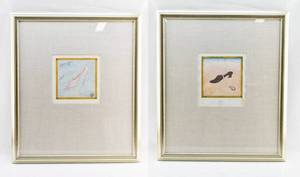 lot 44 image: Two Framed Aquatints of Shoes