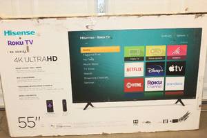 Hisense 55 Roku 4K Ultra HD TV - RETURN FOR REPAIR AS IS NOT TESTED