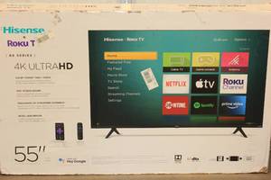 Hisense 55 Roku 4K Ultra HD TV - RETURN FOR REPAIR AS IS NOT TESTED