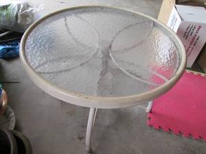 lot 157 image: Metal framed outdoor Patio coffee t...