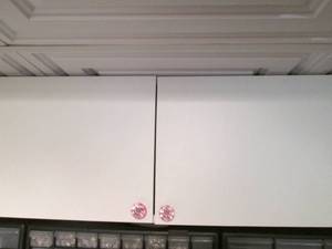 lot 173 image: Knoxhult wood wall storage cabinets...