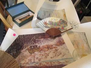 lot 195 image: Collection of rolled watercolor and...
