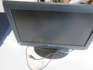 lot 201 image: Small Sansui countertop TV with JVC...