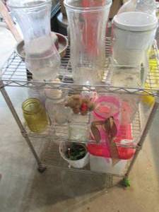 lot 217 image: 3-tier Stainless steel rolling cart...