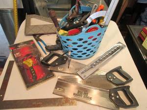 lot 33 image: Basket of hand tools