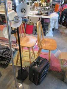 lot 42 image: Chairs lamps and a suitcase...