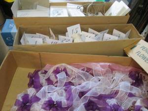 lot 58 image: 3 Boxes of wedding and table decor...