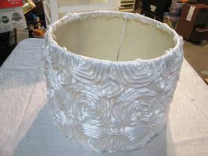 lot 71 image: 13 identical fancy white lamp shade...