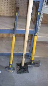 lot 257 image: Wood handled 8 ground tamper along...