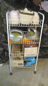 lot 281 image: Small rolling metal cart shelf with...