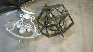 lot 282 image: (2) Decorative metal hanging pendan...