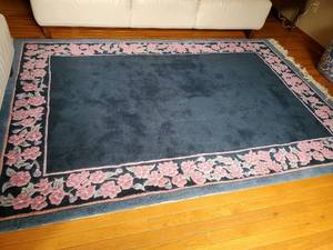 lot 170 image: Multi-color Floral themed are rug a...