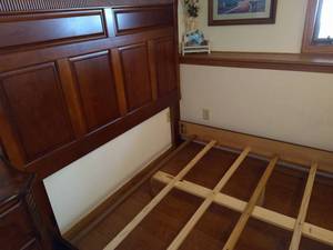 lot 229 image: Queen  Full Solid mahogany bed frame