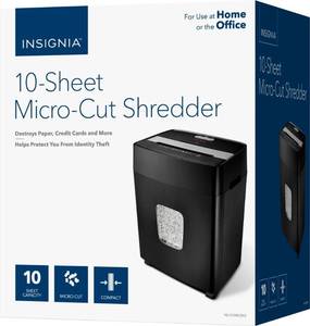 lot 19 image: Insignia - 10-Sheet Microcut Shredder - Black