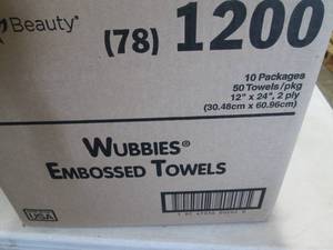 Case of 500 Wubbies Embossed Towels...