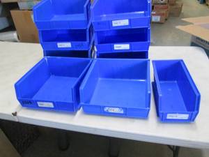 9 Blue Organizing Bins...