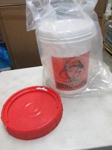 5 Gallon Biohazard Bucket with Lid...