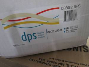 5 Reams DPS 20 lb Copy Paper 8.5x11...