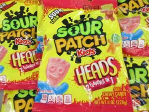 6- 8 oz bags Sour Patch Kids Heads...