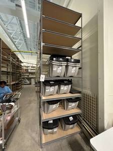 lot 41 image: Lightduty racking 48x24x12 Stacking bins (12)