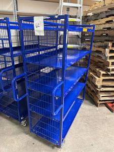 lot 62 image: Blue 4-Shelf Cart 48x58x20