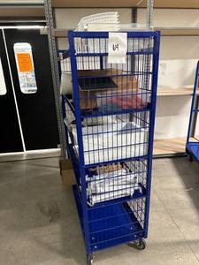 lot 64 image: Blue 4-Shelf Cart 48x58x20