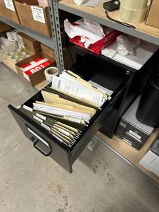 lot 68 image: Two door metal filing cabinet 15x25x29