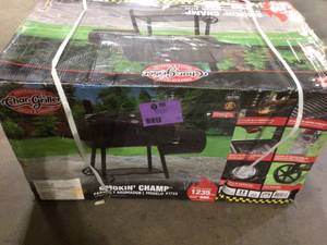Char-Griller Smokin Champ Charcoal Grill Offset Smoker in Black   Customer Returns See Pictures