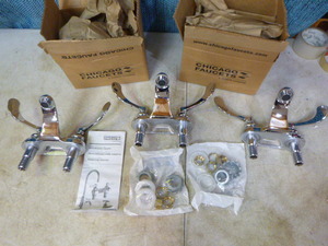 lot 59 image: 3 Chicago Faucets Lavatory Faucets