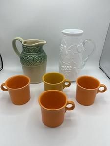 lot 38 image: Vintage Fiesta Mugs, Longaberger, and More