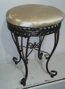Padded Metal Short Stool.