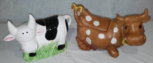 Cow Cookie Jars (2) Black & White Cow.