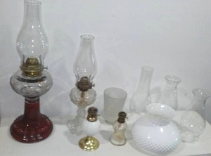 Vintage Oil Lamps and Globes
