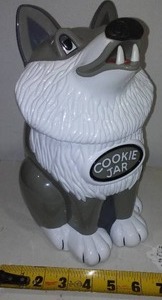 Cute Howling Wolf Cookie Jar